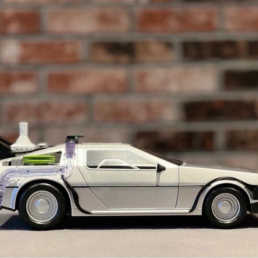 Futuristic Silver Model Car with Black Details
